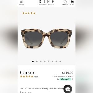 Diff Carson Cream Tortoise Shell Sunglasses